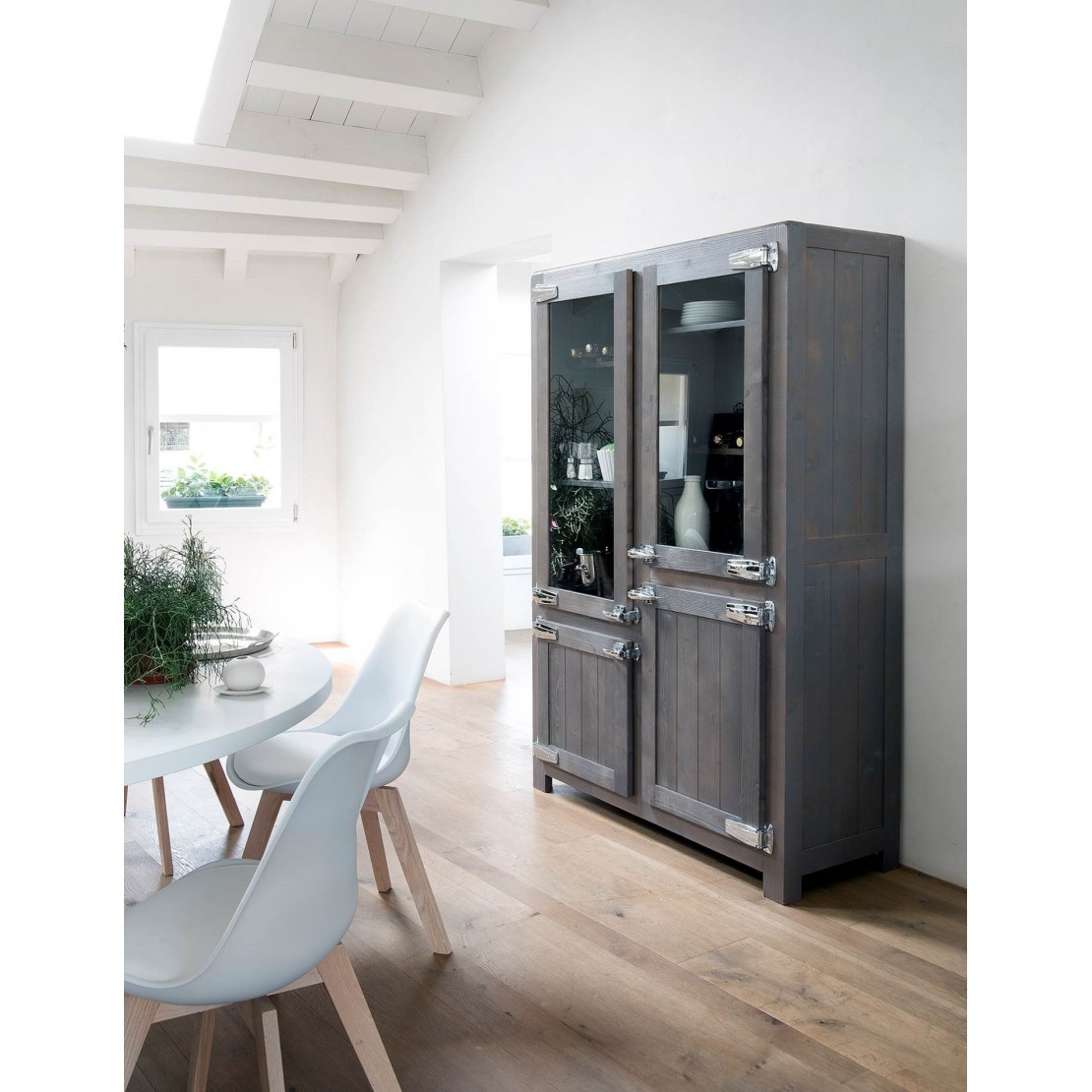 Elemento alto Easy credenza in legno con Alta Corte